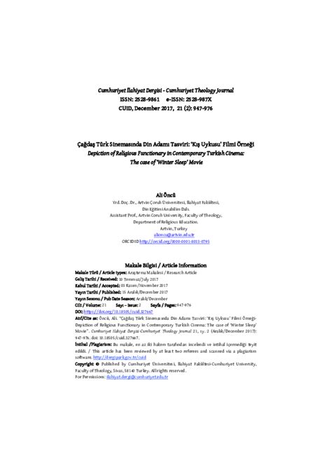 Depiction of Religious Functionary in Contemporary Turkish.