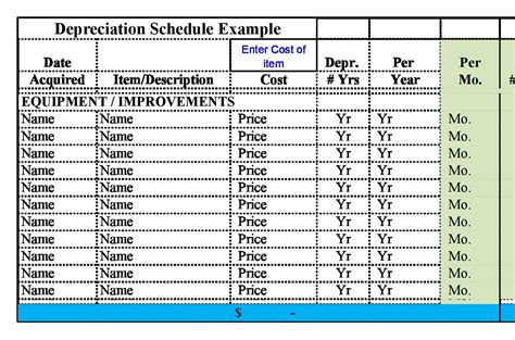 Depreciation Template In Excel