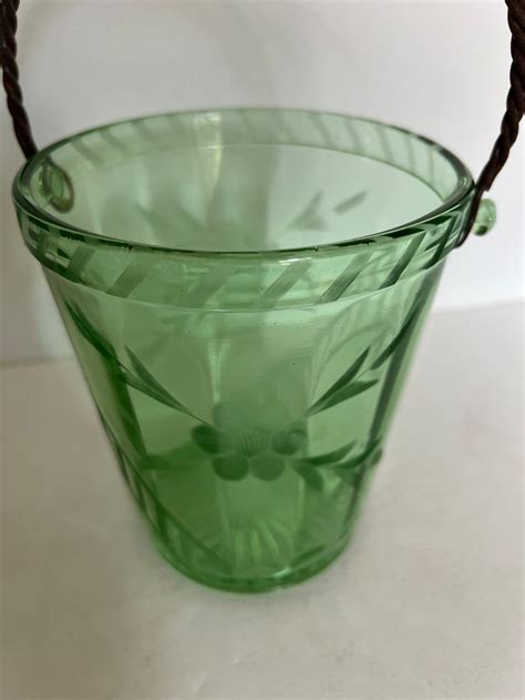 Depression Glass Ice Bucket - Etsy