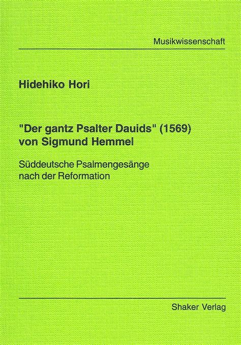 Der gantz psalter dauids (1569) von sigmund hemmel. - Manual de usuario de la olla a presión futura.