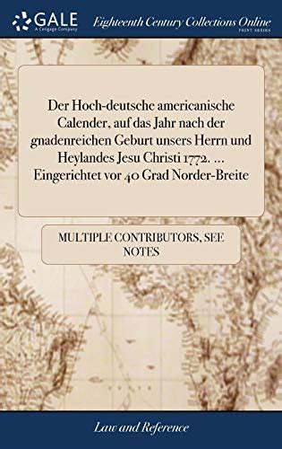 Der hoch deutsche americanische calender, auf das jahr 1799. - Neco scheme of work for ss1.