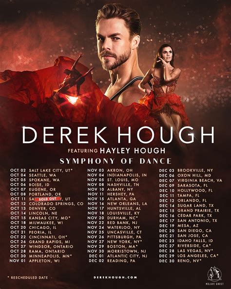 Derek hough tour. Derek Hough announces his highly anticipated national tour for 2023, featuring a fusion of dance and music styles. The show launches on September 28, 2023 … 