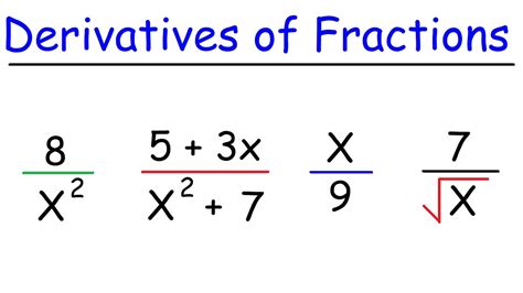 Derivative of a fraction. Things To Know About Derivative of a fraction. 