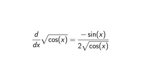 Derivative of square root cos(x) Detailed Solution Epsilonify