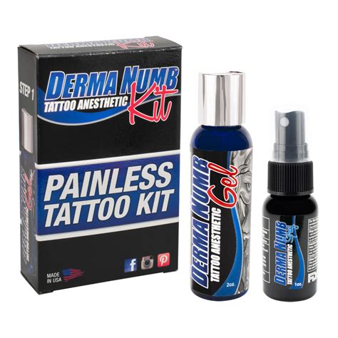 Derma Numb Topical Painless Tattoo Anesthetic Spray Bottle & Gel Prep