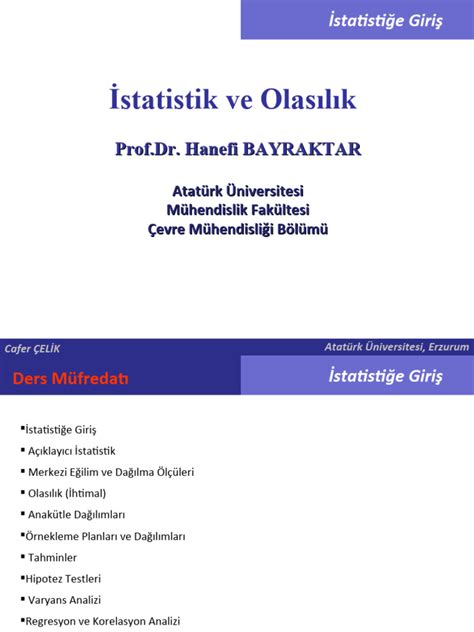 Ders 1 Istatistige Giris PDF Scribd. 