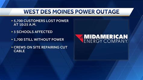 Des moines iowa power outage. MidAmerican expected an outage affecting more than 1,600 customers in Des Moines' River Bend Neighborhood was expected to be repaired by 8:45 p.m., according to MidAmerican. By 8 p.m. power had ... 