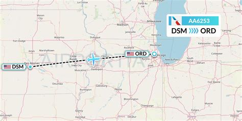 UA660 and Des Moines DSM to Chicago ORD Flights. Flight UA660 is code-shared by 4 airlines using the flight numbers AC4947, EI6530, NH7715, NZ2306. Other flights departing from Des Moines DSM: AA1795, WN2156, G4453, UA1389. Other flights arriving at Chicago ORD: UA1793, UA2189, UA485, UA4405. All flights connecting Des Moines DSM to Chicago ORD..