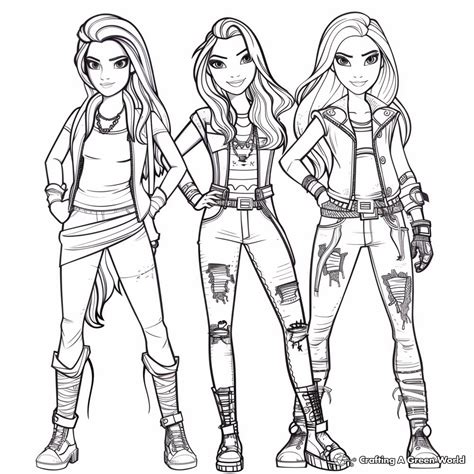 Descendants 3 Coloring Pages Visual Arts Ideas