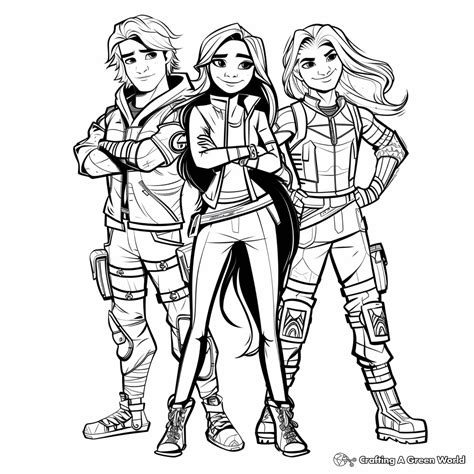 Descendants Coloring Shee