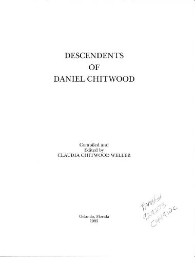 Descendents of Daniel Chitwood