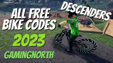 Posted. Jan 2, 2023 @ 4:41am. "This is all codes in the game that includes a free bike 2023. I run Desert with all bikes at the end. Enjoy! Like and subscribe! #Descenders …. 