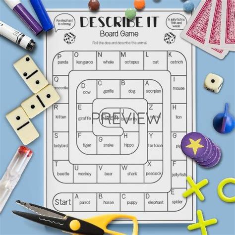 Describe It Board Game Fun ESL Worksheet For Children