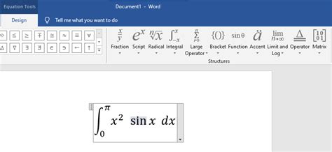 Describing Variables in Equations in Ms Word