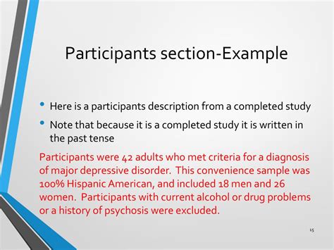 Describing the participants in a study Request PDF