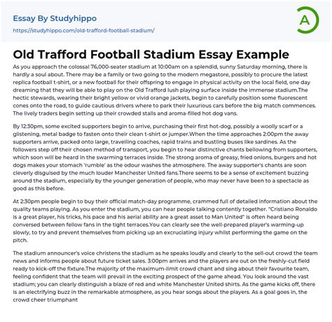 Descriptive Paragraph Of A Football Stadium