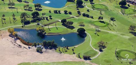 Desert hills golf course. Desert Hills Golf Course is an 18-hole public golf course in Yuma, AZ (par: 72; yards: 6,800). Green fees are $30.00, seven days a week. 