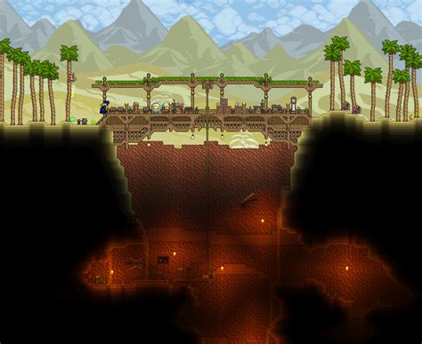 Desert key terraria. The Desert biome features 4 new enemies, with one of them being a Mini boss. The Desert Scourge boss can be summoned here as well. A shrine can be found inside this biome which contains Luxor's Gift. Alongside the new content inside the Desert, the Sunken Sea biome generates directly underneath the Underground Desert part of the biome. Contents 