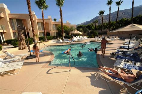 Specialties: Desert Sun Resort is where you can take off your clothes in a relaxed and safe atmosphere. Enjoy two acres of grounds with two pools, jacuzzi, tennis court, pickle ball court, two firepits, loggia, full service restaurant and bar, and new spa. We are only minutes from the Palm Springs airport and within 5 minutes of downtown. The premier clothing …. 