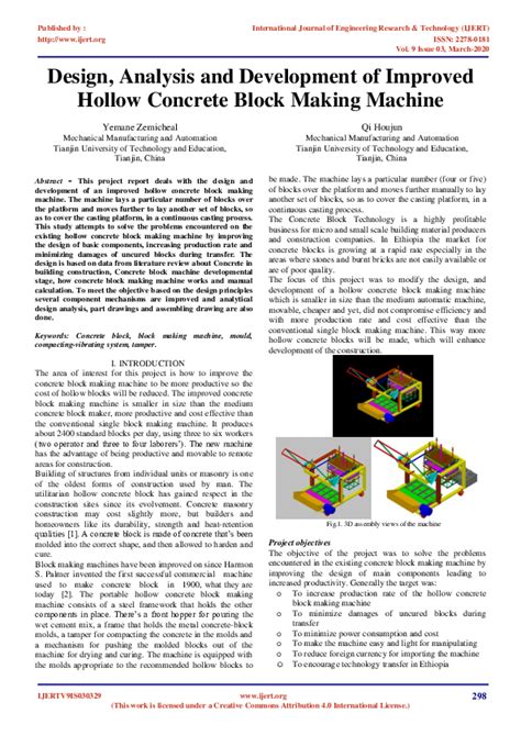 Design, Analysis and Development of Improved Hollow Concrete Block …