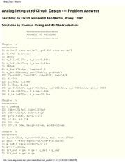 Design Integrated Problem Circuit Analog Answers
