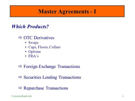 Design Of Master Agreements For Otc Derivatives