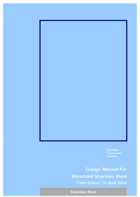 Design Steel Stainless Manual For Structural