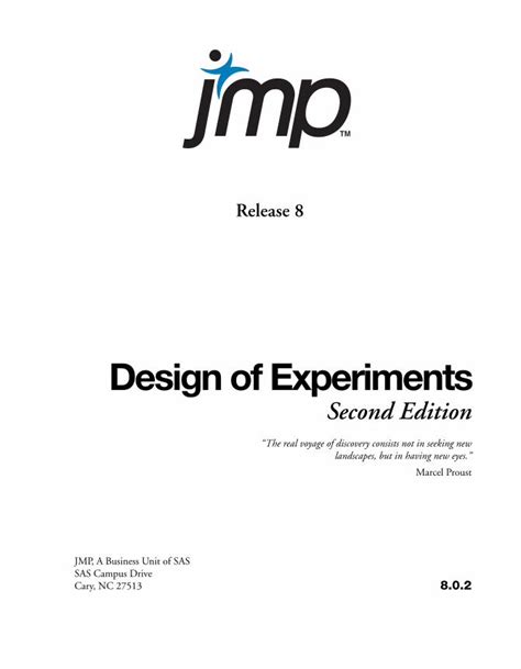 Design and Analysis of Experiments Using Jmp Software Course Notes