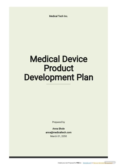 Design and Development Plan Template Best Of Column Medical device