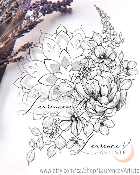 Design de tatouage Téléchargement instantané Fleurs et Etsy Canada