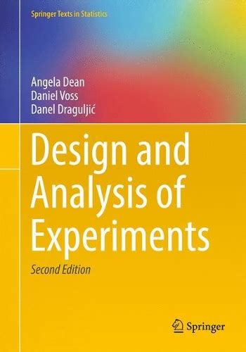 Full Download Design And Analysis Of Experiments By Angela M Dean