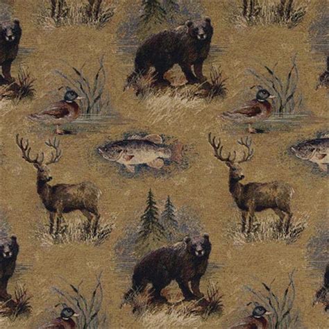 Designer Fabrics A027 54 in. Wide , Rustic Bears,