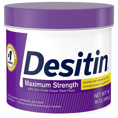 Desitin is an over the counter medication used to treat and prevent diaper rash as well as other minor skin irritations such as burns, cuts, and scrapes. It works by forming a barrier on the skin to protect it from moisture and irritants. The average cost of Desitin is around $9.44; howeve. Unlock members-only prices.. 