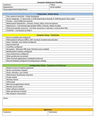 Desktop PC Component Checklist