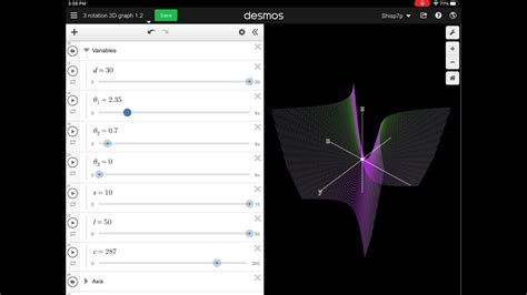 While Desmos doesn’t have a dedicated 3-D Graphing Calculator yet, you can mimic 3-D graphing using f(x,y) notation. Click here to see an example of it in action. You can also watch one of our #DesmosLive webinars where our Graph Specialist Suzanne shared some of her favorite 3D Graphing tricks.. 