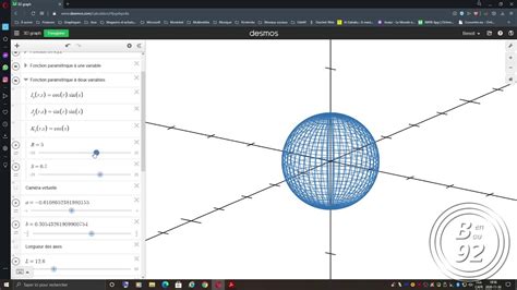 3D Graphing on Desmos. Simpan Salinan. MasukatauDaftar. This is an example of pushing the limits of the calculator. f(x,y) is any 3-d function. Try changing it! 1. f x, y = x 2 + y 2. 2. Slide a, b, and c to see what they do: 3. a = − 2. 4. 4. b = 0. 6. 5. c = 0. 6. 7. here we do some transformations to find out where to plot a 3-dimensional ...