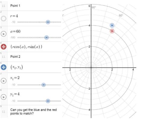 Desmos polar coordinates. Explore math with our beautiful, free online graphing calculator. Graph functions, plot points, visualize algebraic equations, add sliders, animate graphs, and more. 
