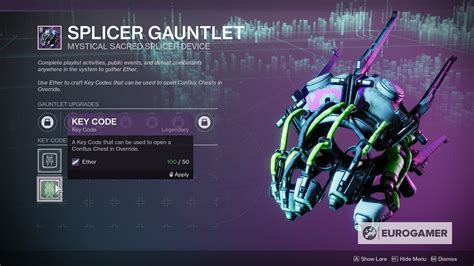 Destiny 2 Splicer Gauntlet explained Ether charges Key Codes and Conflux Chests explained 