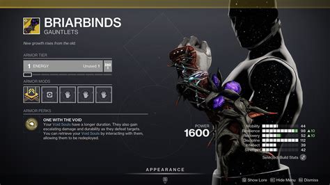 Destiny 2 briarbinds build. Destiny 2 build - Void Warlock using Briarbinds and (Season of the Wish - S23) ... Latest Popular. Submitted. Latest. Submit build. Information. Login with Bungie. ⇧. 0 ⇩. Mactics' Briarbinds Void Warlock Build (id: n6zs6ui) Void Warlock Sections. Build information. weapons, armour, aspects, fragments, armour mods, artifact perks; … 