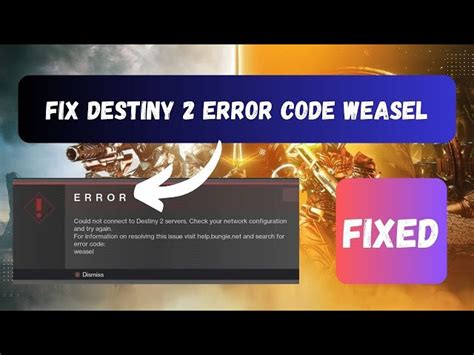 Destiny 2 error code Weasel How to fix possible causes and more