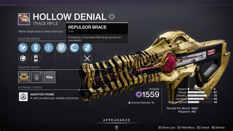 Opinion - Repulser Brace should be changed. Like the title, I think Repulser Brace is the weakest of the three subclass 3.0 specific perks. Incandescent is easily the lowest skill to activate, with a very good synergizing payoff. Voltshot takes a little bit more to get going, but then again, very good payoff.. 