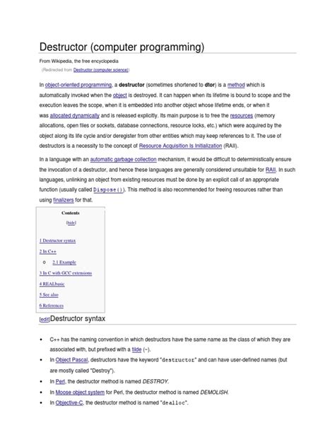 Destructor (computer programming) - Wikipedia