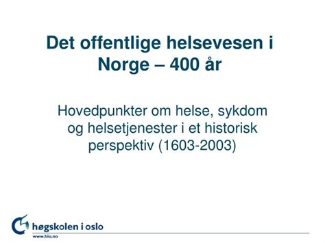Det offentlige helsevesen i norge, 1603 2003. - Thermo king sl series service manual.