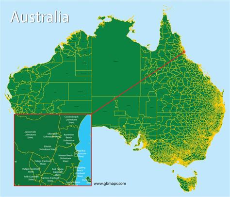 Detailed Australian Postcode Map Download Editable