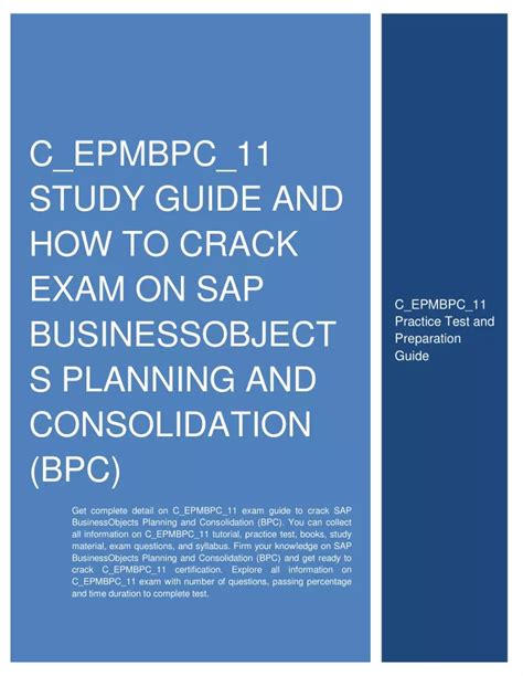 Detailed C_EPMBPC_11 Study Plan