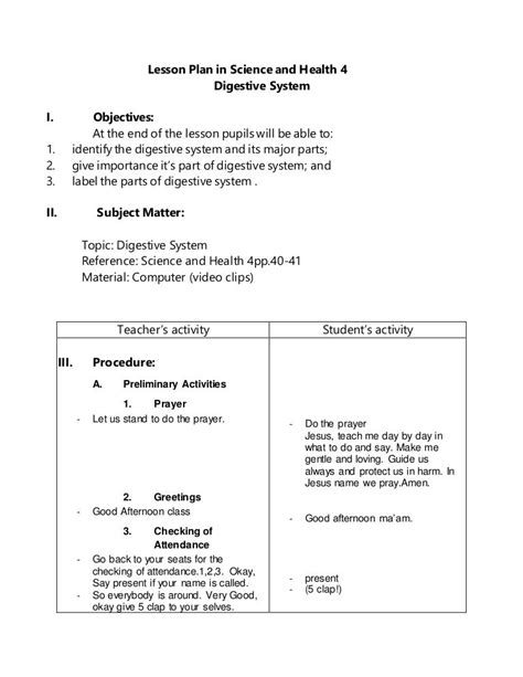 Detailed Lesson Plan in Science and Health Grade III