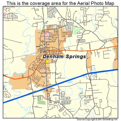 Detailed Road Map of Denham Springs - Maphill