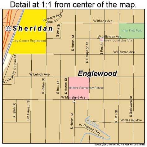 Detailed Road Map of Englewood - Maphill