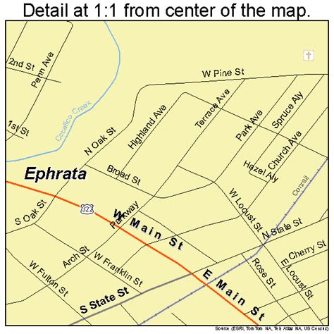 Detailed Road Map of Ephrata - Maphill