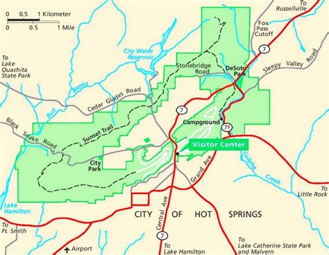 Detailed Road Map of Hot Springs - Maphill